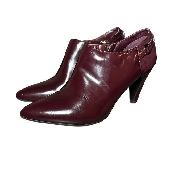 Bandolino Ankle Booties Heeled Burgandy Bocambria Side Zip size 8 1/2 - Picture 5 of 10